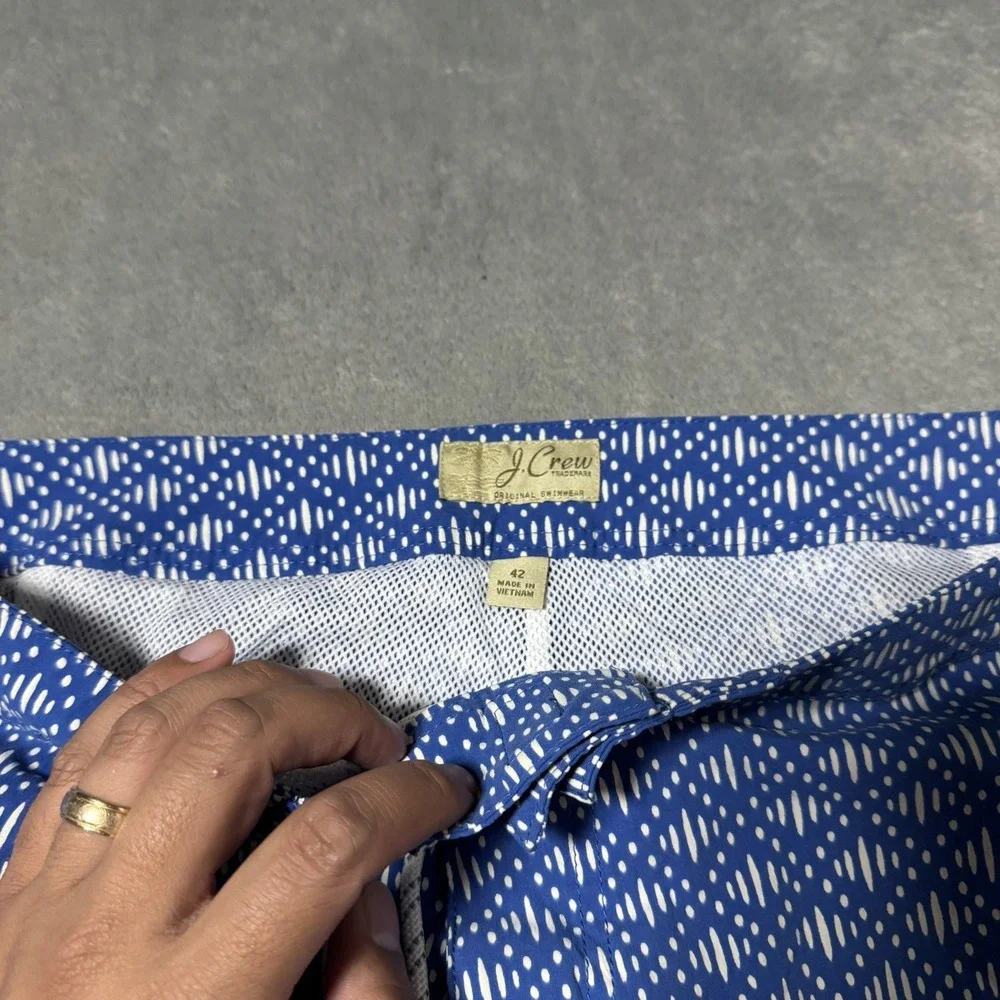 J Crew Swim Trunks Mens 42 Geometric Board Shorts Eco Pool Swimwear Bathing Suit